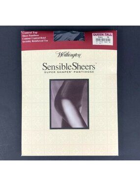 Worthington Sensible Sheers Control Top Navy Blue Pantyhose Queen Tall